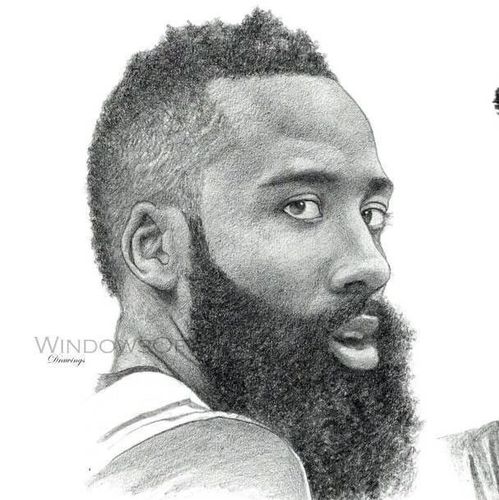 一组超帅的季后赛球星素描送给大家快快拿去做头像吧