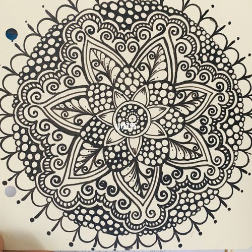 线描手绘#禅绕画#原创(九十八):禅绕_手绘_高山_禅绕画_文化_绘画