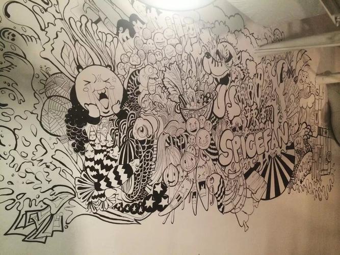 辣翻火锅插画墙绘设计创作