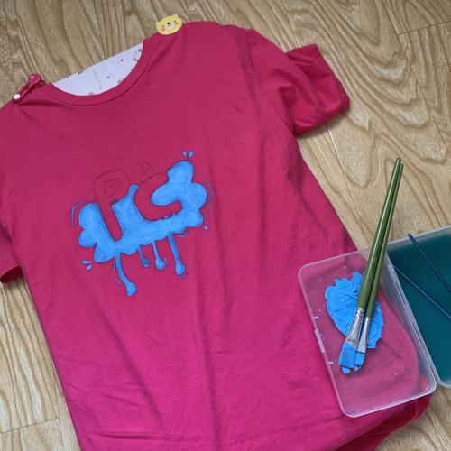 diy丙烯图案t恤_t恤_掉色_diy_时尚_穿搭