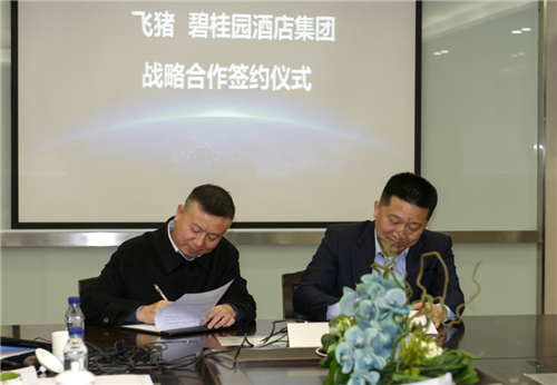 碧桂园集团董事局执行董事谢树太(左),阿里巴巴集团副总裁,飞猪