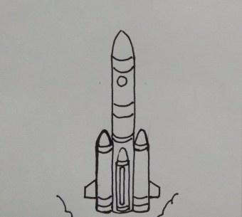 06火箭画好了,小伙伴们,你们现在就来学习画一画火箭,好吗?