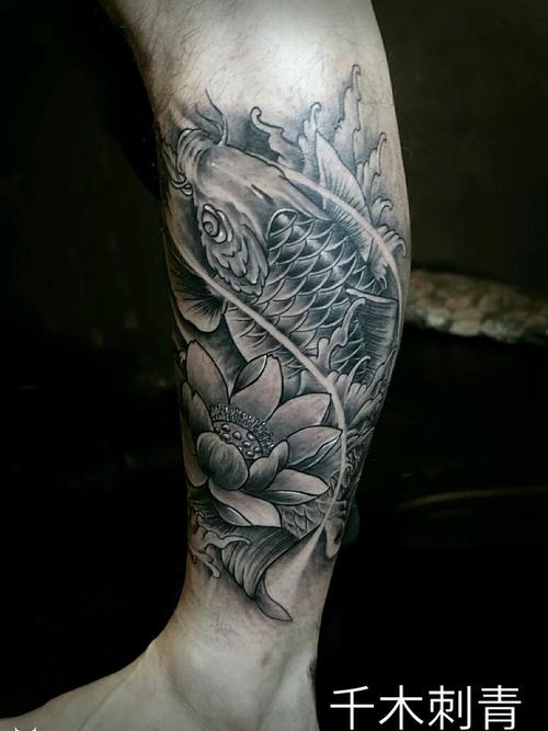 小腿鲤鱼_纹身图案手稿图片_tattoo--sy的纹身作品集