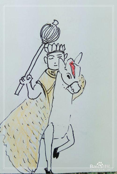 怎样画简笔画"唐僧骑马"?