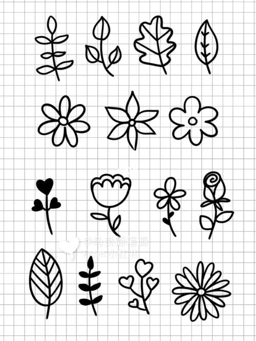 简笔画|简单易学的小植物手帐手抄报素材_简笔画_手帐