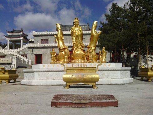 就爬上去了,那里就是佳木斯给我的惊喜   应该是祈福树,到玉佛寺的