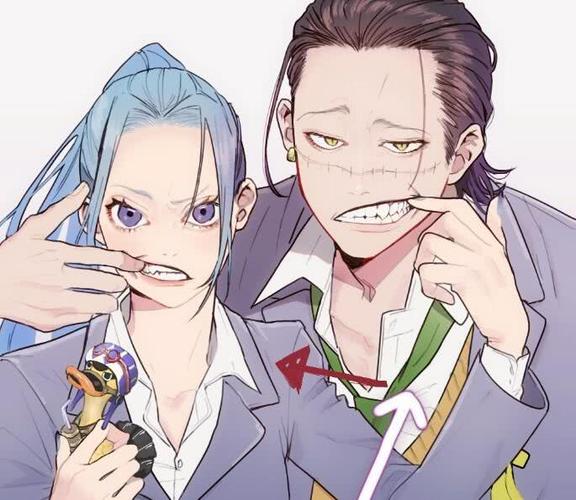 《海贼王》的另类图片,克洛克达尔与微微公主成了一对cp?