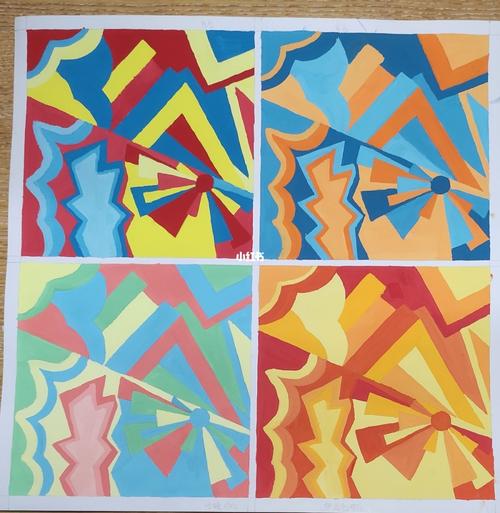 色彩构成_色彩构成_绘画_临摹_暖色_画画_文化_绘画