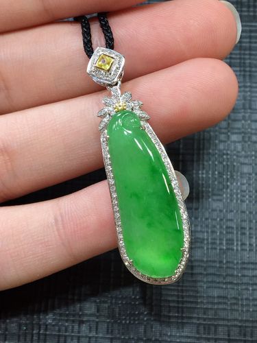 翡翠福瓜吊坠戒指手镯冰种金镶嵌一手a货翡翠批发招代理可代发