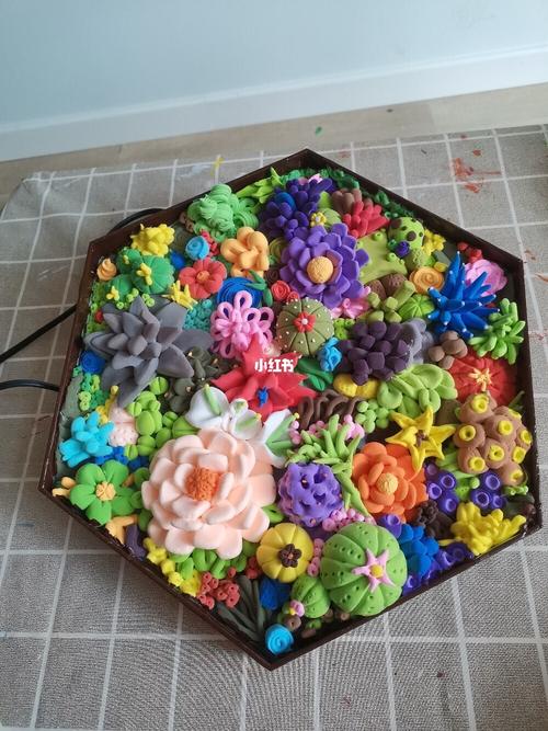 多肉植物彩泥粘土作品黏土_粘土_多肉植物_兴趣爱好