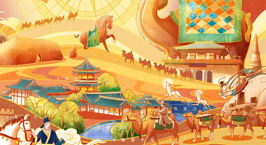 丝绸之路系列插画