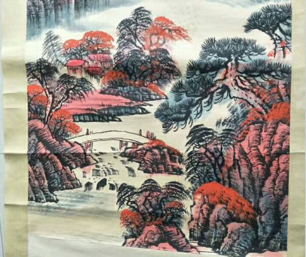 罕见李可染真迹《万山红遍》