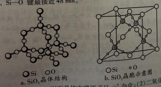 高中化学:二氧化硅晶体结构示意图理解
