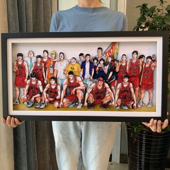 灌篮高手湘北合照全家福装饰立体画樱木花道搭配模型手工拼贴33x63
