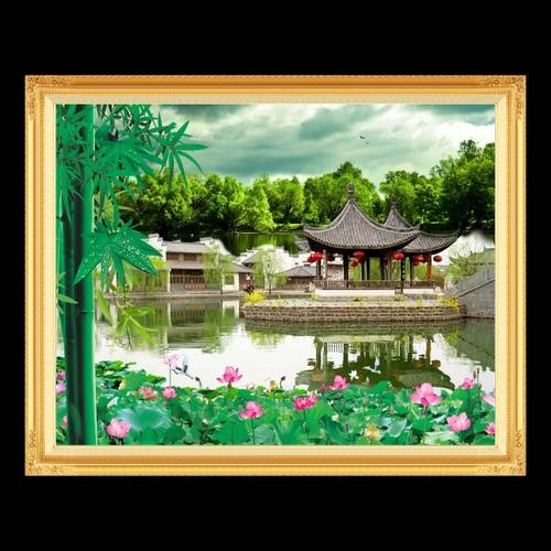 【psd】山水风景画 江南