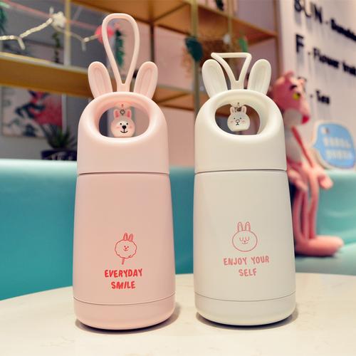 网红水杯ins保温杯女可爱学生便携小仙女软妹水杯儿童卡通保温壶