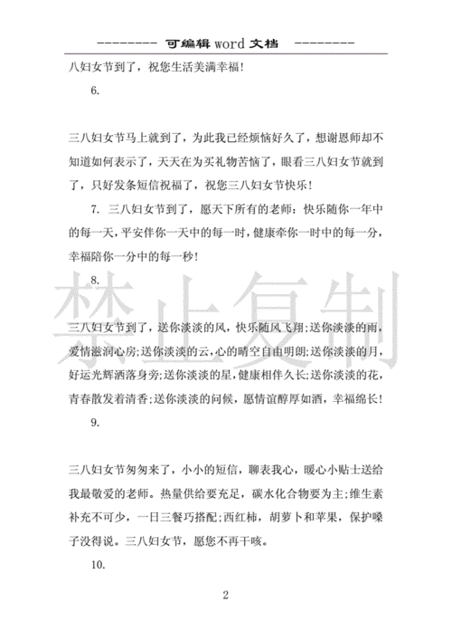给老师的三八妇女节祝福语范文 .docx 20页
