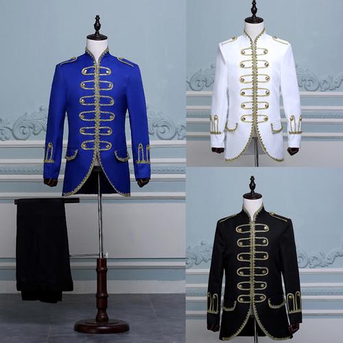 男欧洲贵族礼服两件套套装大帅宫廷表演服装主持燕尾服舞台演出服