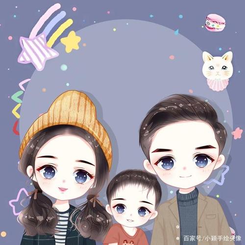 家人团聚,一家三口,四口微信头像,全家福照片