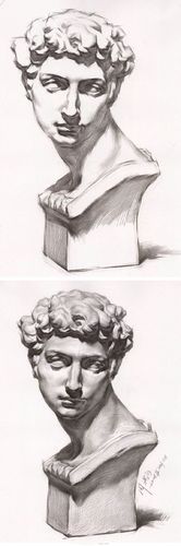 素描石膏头像临摹素材,素描石膏像的明暗关系及刻画