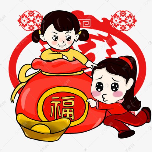 喜庆春节可爱女孩人物