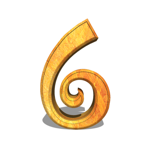 数字3d立体木质阿拉伯数字6