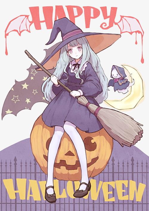 万圣节免抠png小魔女
