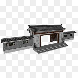 传统中式院落大门