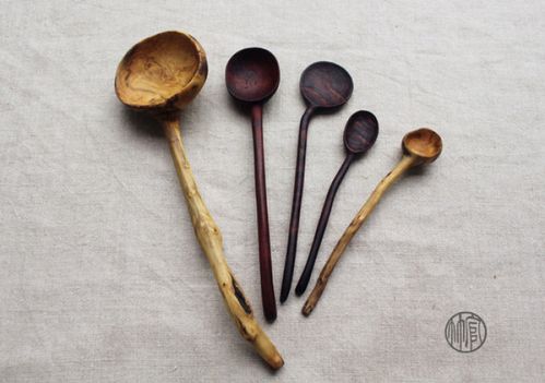 竹官△ 纯手工原木勺子 长柄勺 蜂蜜勺 原创(红木 黄杨木)