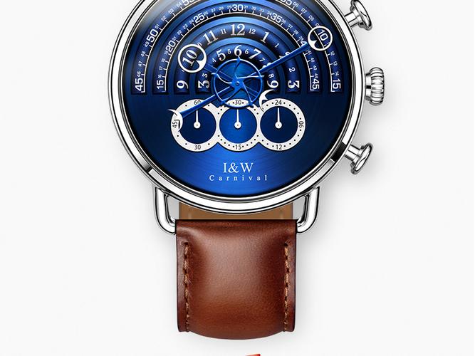 瑞士iw手表 星球系列炫酷计时运动手表男 大表盘三眼创意防水男表皮带