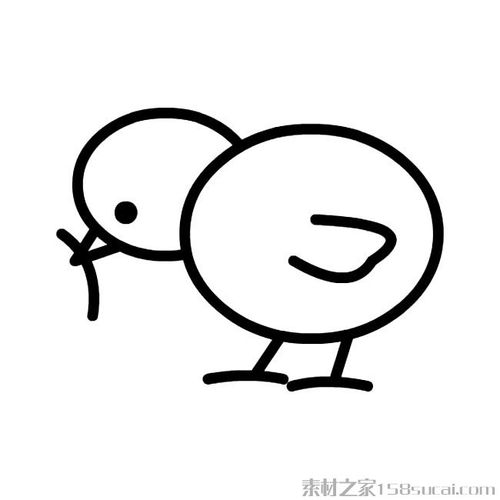 可爱卡通小鸡简笔画图片