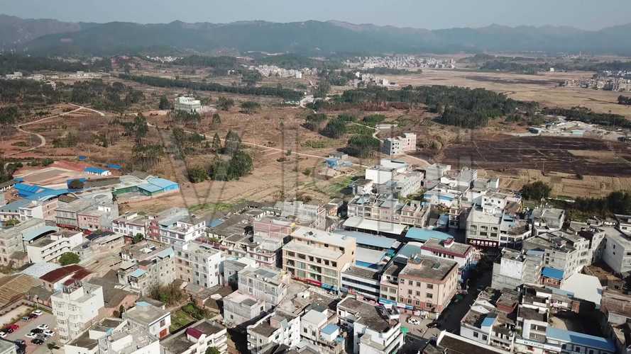 广西钟山县回龙镇航拍冬天广西村镇航拍广西_3840x2160_高清视频素材