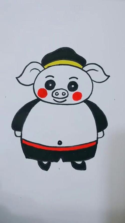 可爱的猪八戒超简单的画法快来一起画画吧