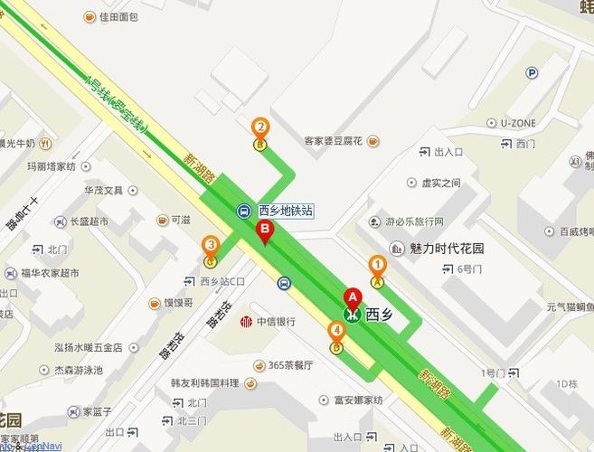西乡地铁站那个出口能坐到m47o路公交