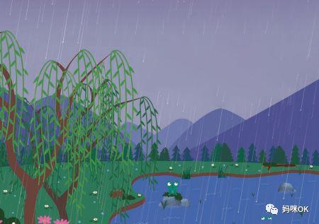 古诗春夜喜雨的蜡笔简笔画