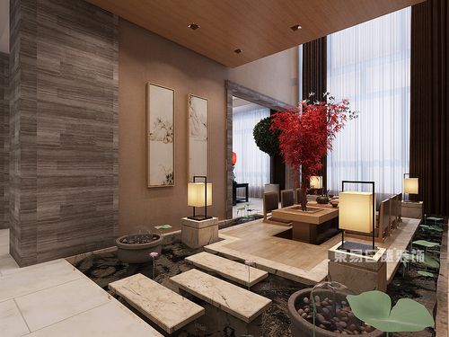 新中式-下沉式茶台