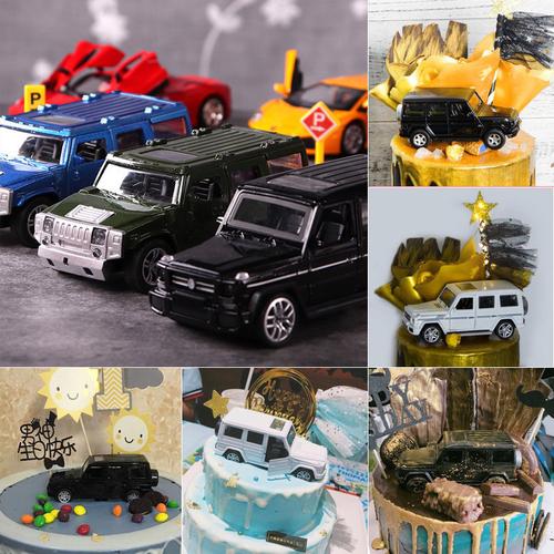 赛车女神跑车越野车父亲节汽车模型蛋糕摆件