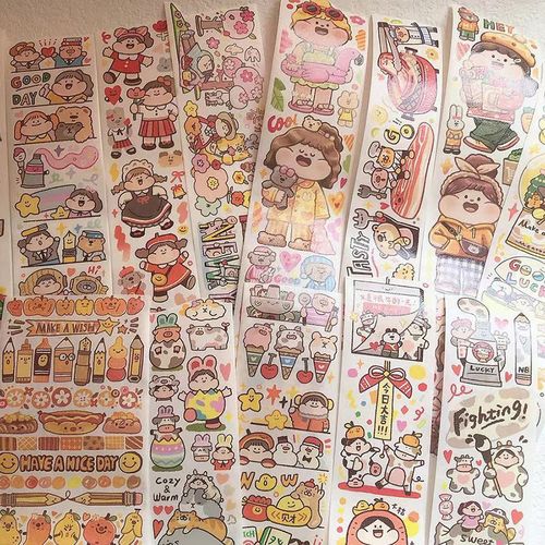 手帐福袋肉球试吃胶带麻薯分装可爱网红少女人物手账