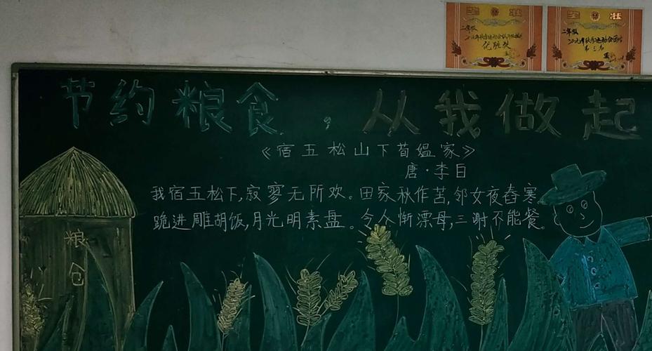 夏凉小学"节约粮食,从我做起"小报,黑板报专题