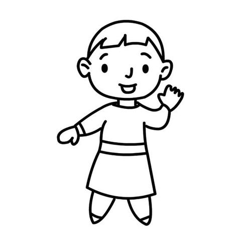 简笔可爱卡通人物画_打招呼的人物简笔画法_可可简 .