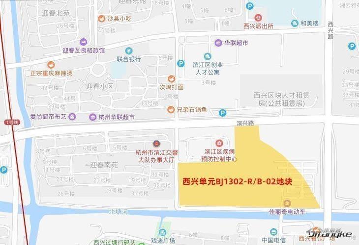 阡陌路,北至滨兴路,滨江区西兴街道社区卫生服务中心及区公共卫生中心