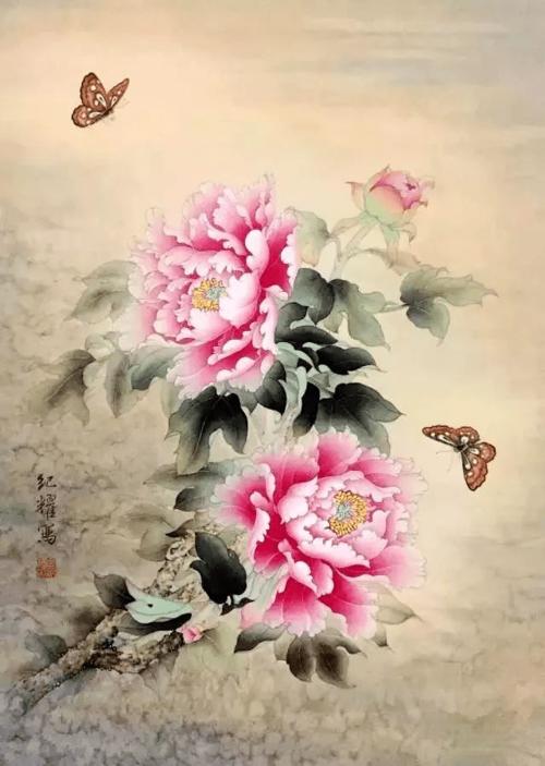 图文教程工笔牡丹蝴蝶绘制步骤演示