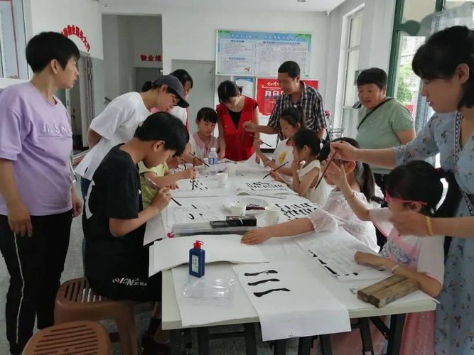 明德社区举办"童心向党 墨香明德"书法艺术实践活动