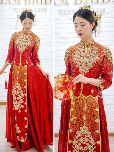 中式龙凤褂秀禾服出门服造型|绝美动人|6选1_秀禾服_龙凤褂_婚纱_婚纱