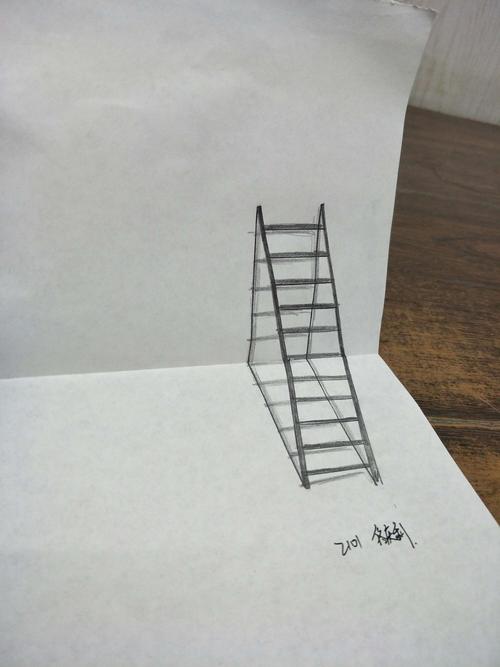 鞍钢高中学生素描立体画作品展