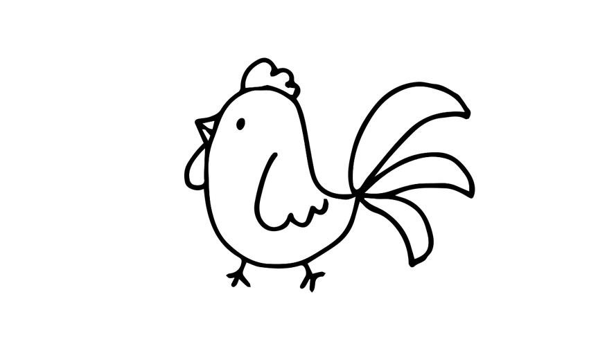 小公鸡怎么画