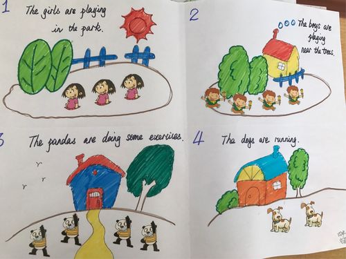 九三小学2018寒假英语特色作业展——四年级绘本四联画
