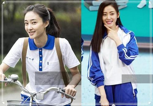 当张天爱和王丽坤同穿校服装的那一刻,我才知道真正校花脸长啥样