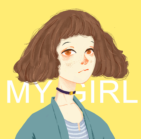 (临摹)手绘风格插画-少女