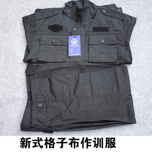 新款警用作训服 新式魔术贴式警用训练服 格子布面料训练作训服